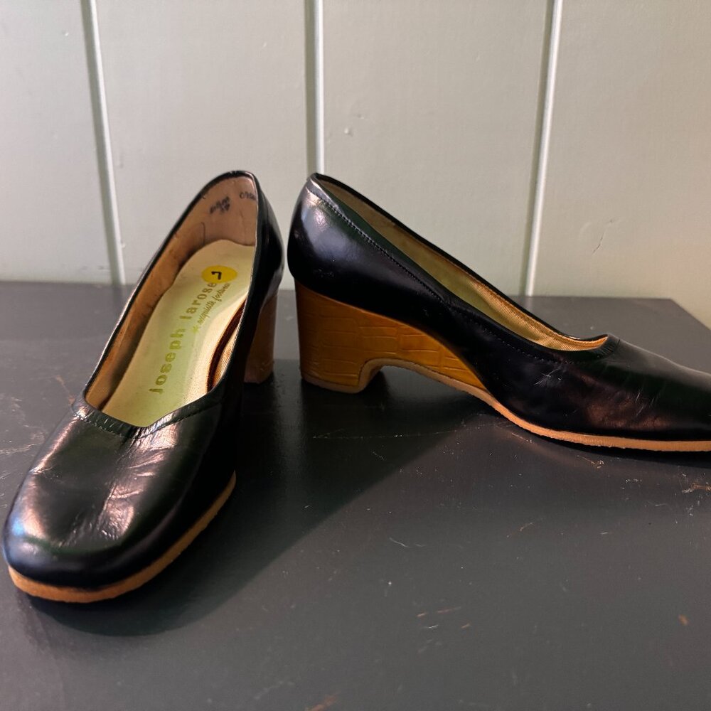 Vintage 1960's Joseph Larose Black Leather Heels